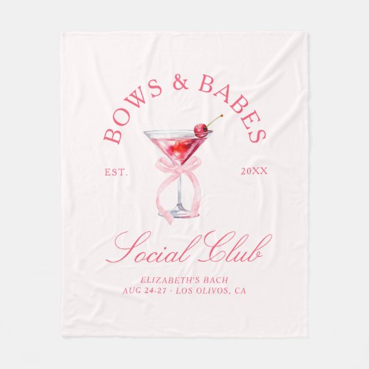 Couverture Polaire Bows & Babes Coquette Cerises Enterrement de Vie d (Devant)