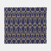 Couverture Polaire Bowties bleues et dorées (Devant (Horizontal))