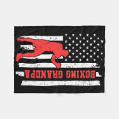 Couverture Polaire Boxe Amérique Drapeau Boxe Arts Martiaux Boxe Gra (Devant (Horizontal))