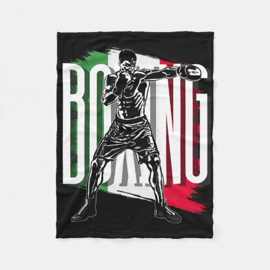 Couverture Polaire Boxe , Drapeau Mexicain (Devant)