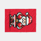 Couverture Polaire Boxe Père Noël - Retro Pixel Conception de Noël (Devant (Horizontal))