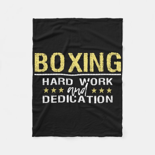 Couverture Polaire Boxe Travail Et Dédication - Kickboxing Gym B (Devant)