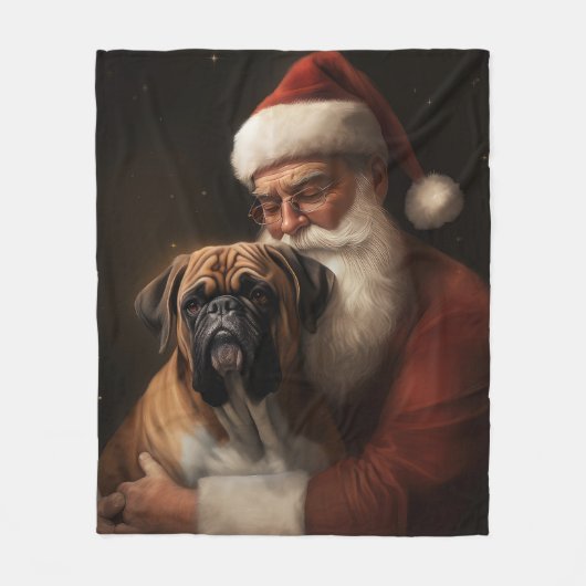 Couverture Polaire Boxer avec Noël Festif du Père Noël (Devant)