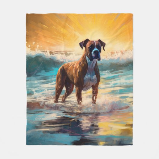 Couverture Polaire Boxer Beach Surfing Peinture (Devant)