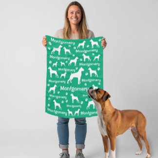 Couverture Polaire Boxer Chien Fleece Blanket - Cosy Custom Pet Cadea