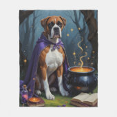 Couverture Polaire Boxer Chien Whimsical Halloween Peinture (Devant)