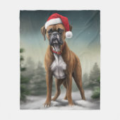 Couverture Polaire Boxer dans la neige de Noël (Devant)