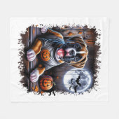 Couverture Polaire Boxer Dog Halloween (Devant (Horizontal))
