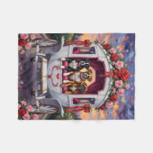 Couverture Polaire Boxer Dog Valentine's Day  (Devant (Horizontal))