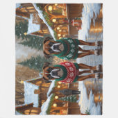 Couverture Polaire Boxer Dogs Christmas Snow Holiday  (Devant)