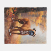 Couverture Polaire Boxer en automne Feuilles automne Inspire (Devant (Horizontal))