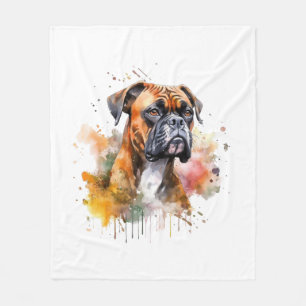 Couverture Polaire BoxerLove Aquarelle Artwork - Loyal race Canine