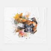 Couverture Polaire BoxerLove Aquarelle Artwork - Loyal race Canine (Devant (Horizontal))
