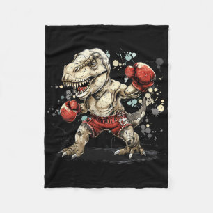 Couverture Polaire Boxeur Dinosaure Boxeur T-rex Kickboxing Dino Boxe