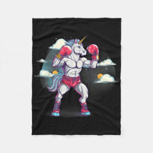 Couverture Polaire Boxeur Licorne Avec Gants De Boxe Kickboxing Migno