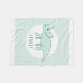 Couverture Polaire Boy Cute Green Triceratops Dinosaur et Name Kids (Devant (Horizontal))