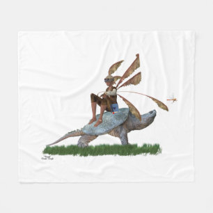 Couverture Polaire Boy Fairy Riding Sur Tortue