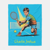 Couverture Polaire Boy Tennis Anniversaire fête cadeau (Devant)