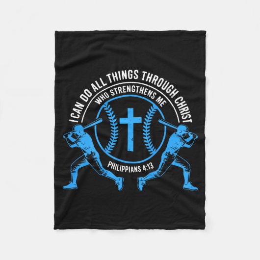 Couverture Polaire Boys Baseball Christian-shirt Softball I Can Do Al (Devant)