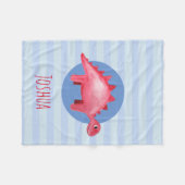 Couverture Polaire Boys Cute Aquarelle Dinosaure Blue Kids (Devant (Horizontal))