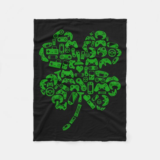 Couverture Polaire Boys Gamer Game Shamrock St Patricks Day Irish Men (Devant)