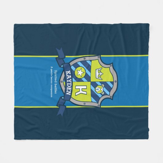 Couverture Polaire Boys Kayden ou lettre K nom signifiant bleu vert (Devant (Horizontal))