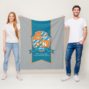 Couverture Polaire Boys Nick ou lettre N nom signifiant gris orange