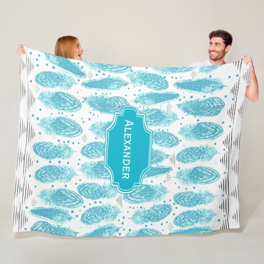 Couverture Polaire Boys Room Moderne Abstrait Motif en plumes (En situation)