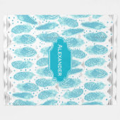 Couverture Polaire Boys Room Moderne Abstrait Motif en plumes (Devant (Horizontal))