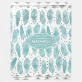 Couverture Polaire Boys Room Moderne Abstrait Motif en plumes (Devant)