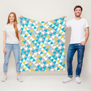 Couverture Polaire Boys Room Moderne Bleu Abstrait Triangle Motif