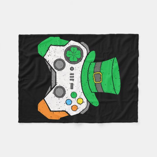 Couverture Polaire Boys St Patricks Day Video Game Controller Mens Ir (Devant (Horizontal))