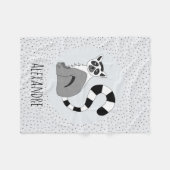 Couverture Polaire Boys Trendy Cute Jungle Lemur & Name Kids (Devant (Horizontal))