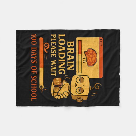 Couverture Polaire Brain Loading Please Wait – Funny 100 Days Of Scho (Devant (Horizontal))