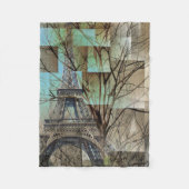Couverture Polaire branche d'arbre d'automne Paris tour eiffel (Devant)