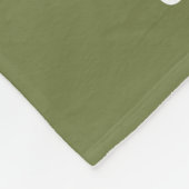 Couverture Polaire Branche de Saule Vert Olive Monogrammé (Coin)