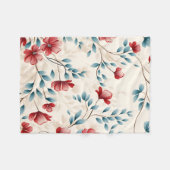 Couverture Polaire Branche florale botanique élégante (Devant (Horizontal))