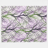 Couverture Polaire branches Abstraites d'arbres verts pourpres (Devant (Horizontal))
