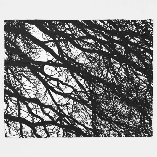 Couverture Polaire Branches arborescentes en hiver Contraste élevé v2 (Devant (Horizontal))