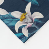Couverture Polaire Branches de citron avec fleurs et fruits sur le bl (Coin)
