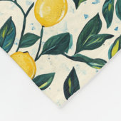 Couverture Polaire Branches de citronnier jaune vif à deux tons (Coin)