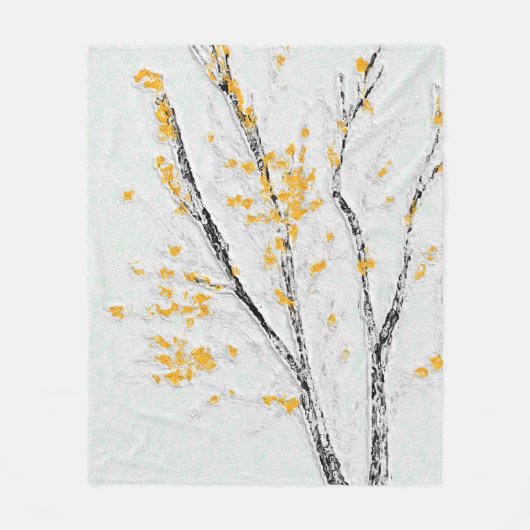 Couverture Polaire Branches de l'arbre d'automne avec feuilles de aut (Devant)