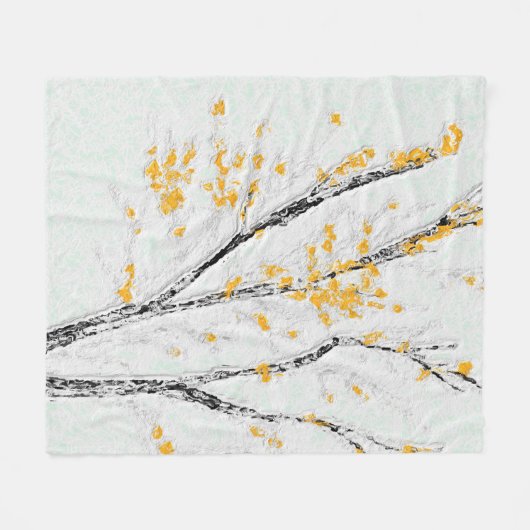 Couverture Polaire Branches de l'arbre d'automne avec feuilles de aut (Devant (Horizontal))
