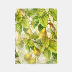 Couverture Polaire Branches de poires et Motif de poires