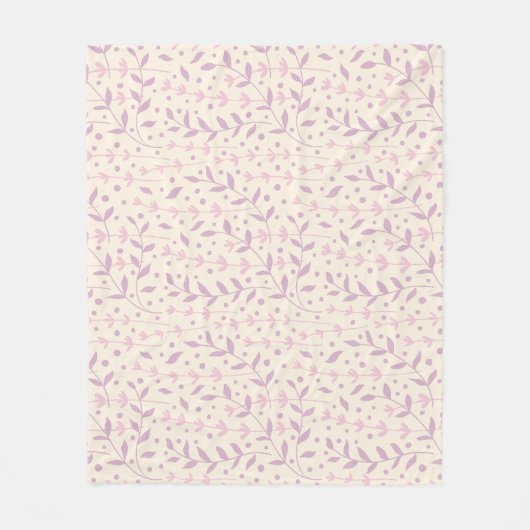 Couverture Polaire Branches de Prairie en Rose de Printemps (Devant)