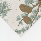 Couverture Polaire Branches d'oiseaux et de pins d'hiver Motif (Coin)