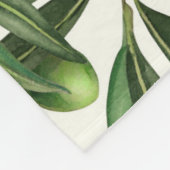Couverture Polaire Branches d'olive sur blanc (Coin)