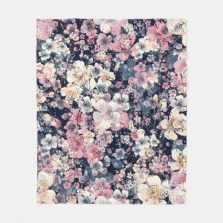 Couverture Polaire Branches en fleurs : aquarelle transparente motif