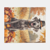 Couverture Polaire Braque de Weimar Dans Feuilles D'automne Art De Th (Devant (Horizontal))
