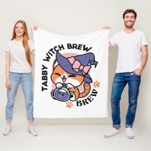 Couverture Polaire Brassin de sorcière tigrée – Joli design de chat p